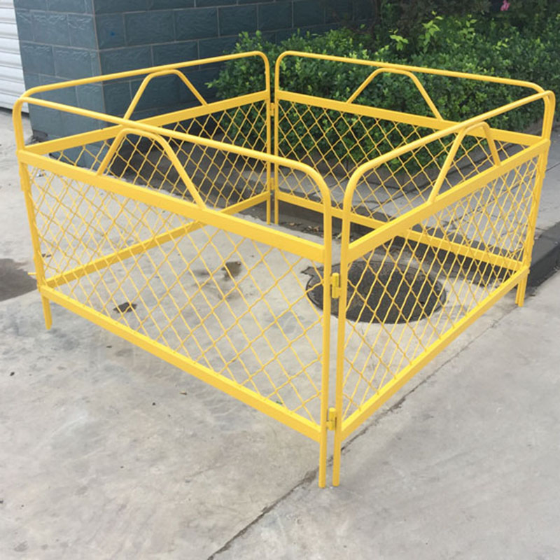 Professional Custom Yellow 1.4 M Steel Manhole Guard Rail for Temporary Barrier