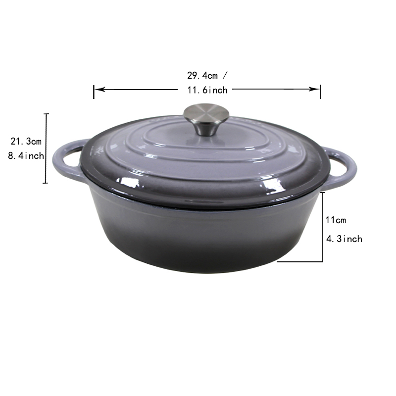 Чугунная эмалированная жаровня Dutch Oven с двумя ручками