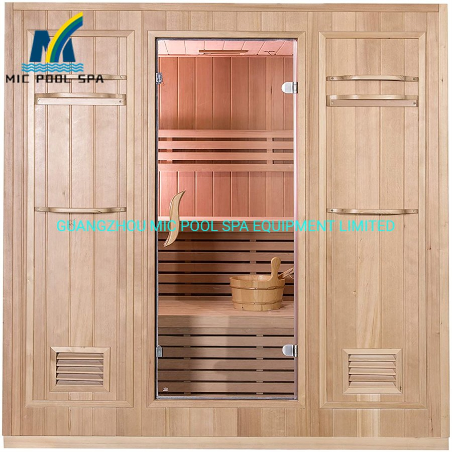 Infrared Dry Wooden Sauna Room with Sauna Glass Sauna Door