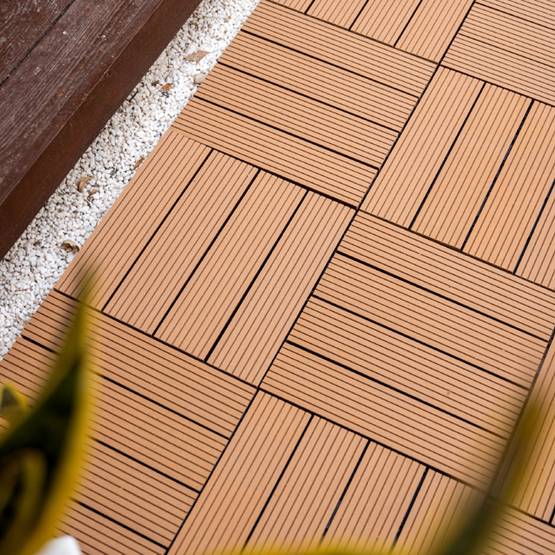 WPC DIY Wood-Plastic Composite Patio Deck Tiles 3D Interlocking Decking Floor Tile