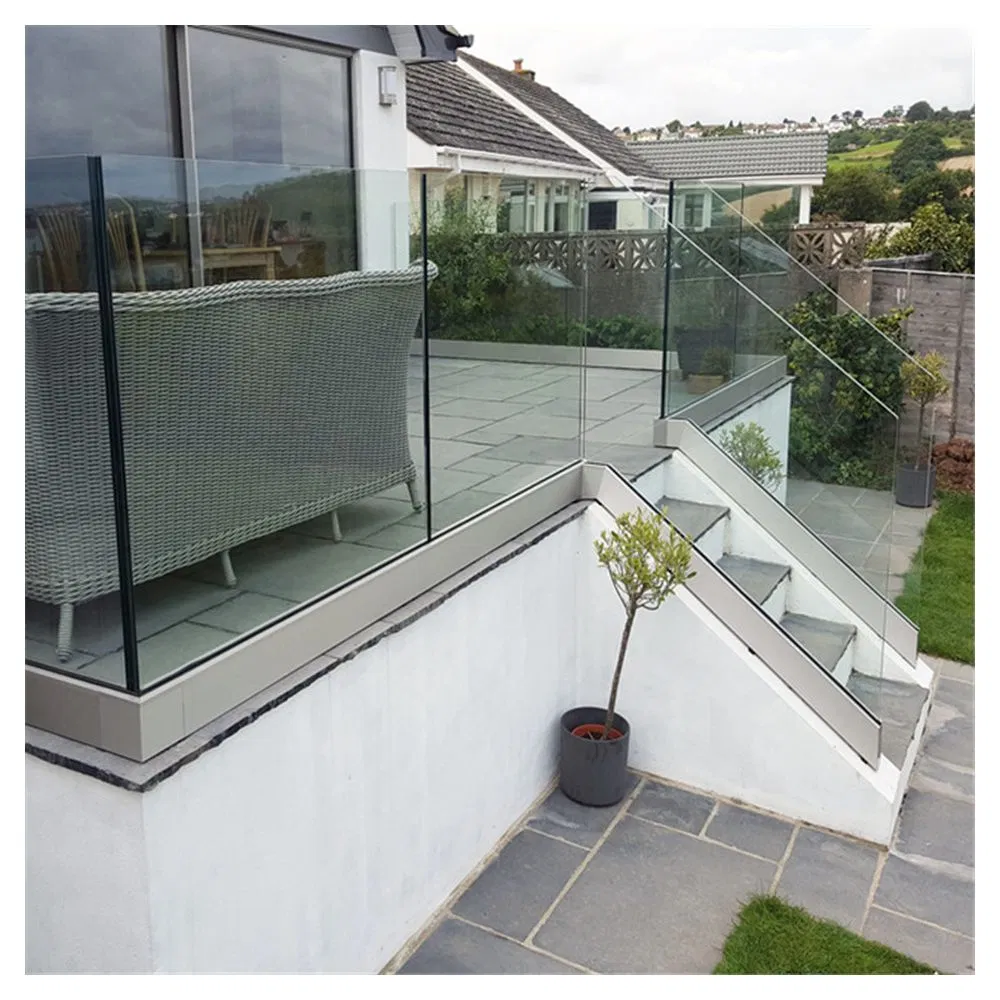 U Channel Glass Railing Style Indoor Stair High Quality Railing