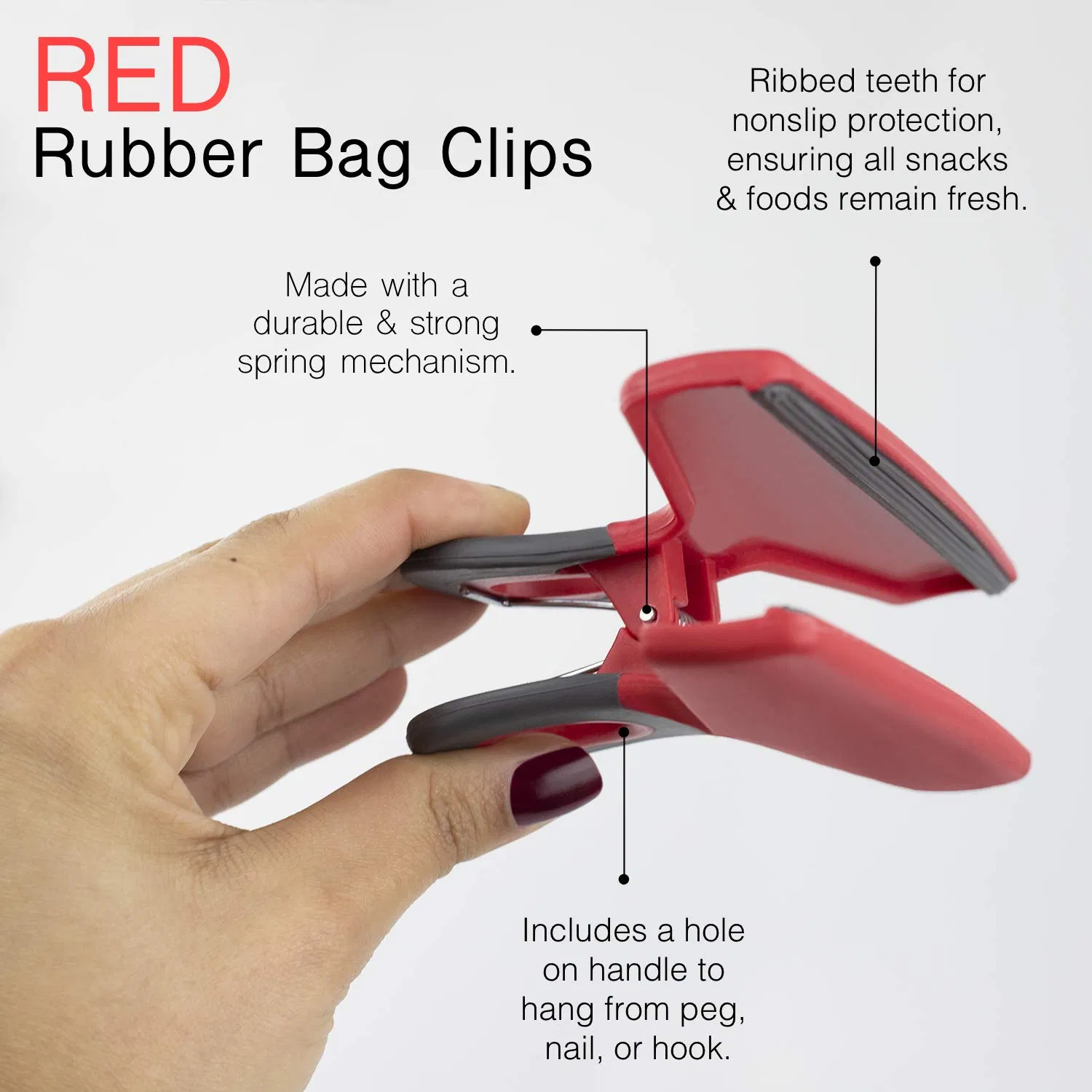 4 PCS Food Grip Chip Bag Clips Heavy Duty Chip Clips Large Bag Airtight Seal Clips