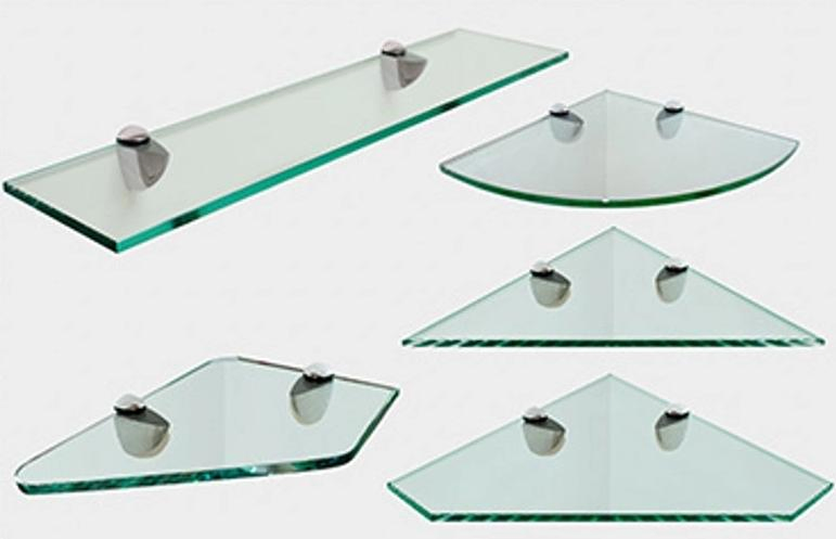 8mm 10mm Clear / Frosted Tempered Shelf Glass Glass Shelf for Showroom / Wall Corner