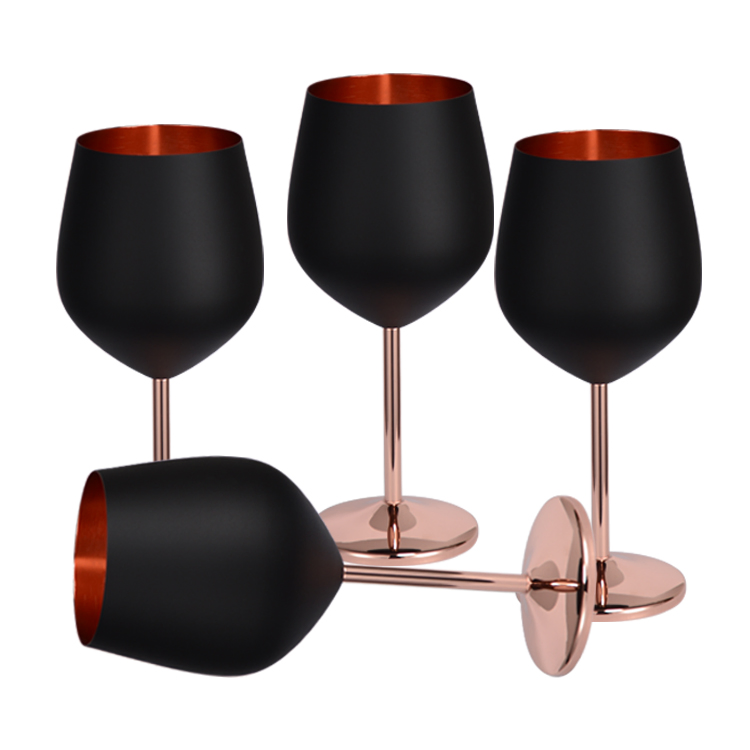 304 Matte Black Stainless Steel Wine Glass Champagne Glasses Set