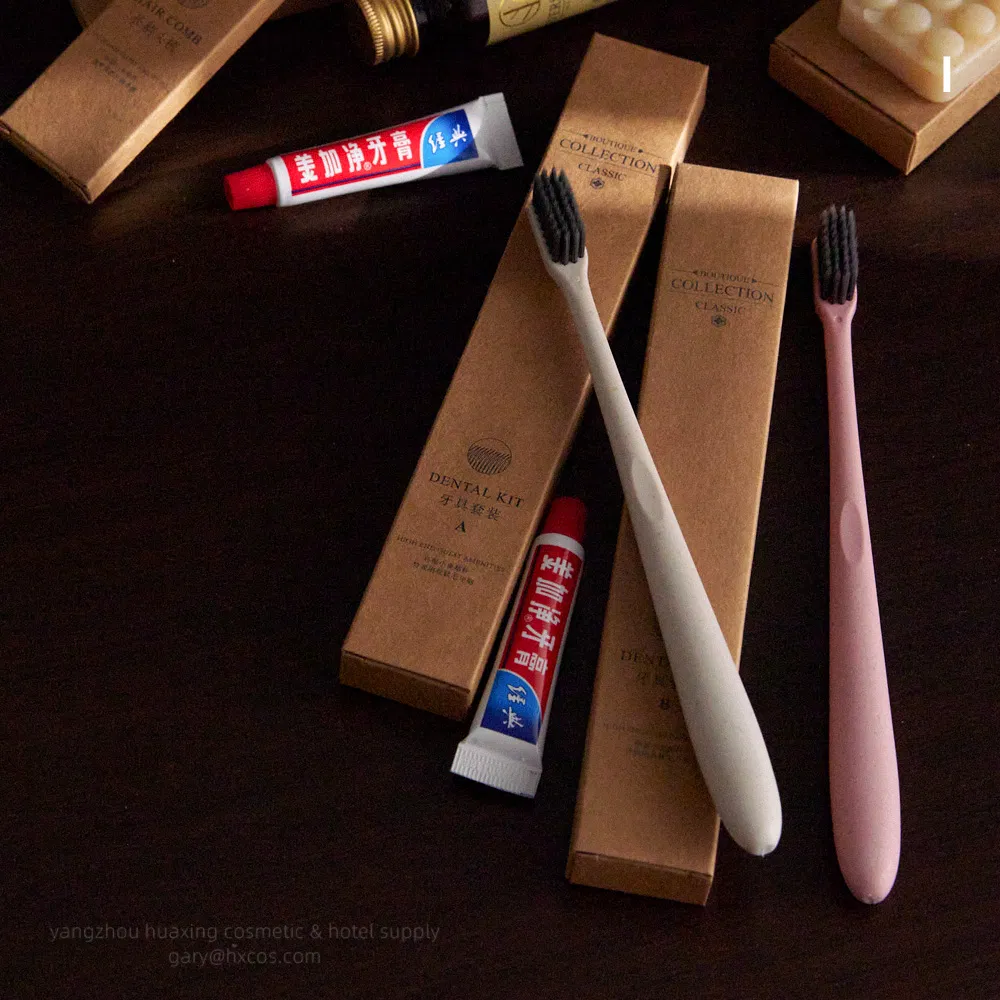 Hotel Amenity and Hotel Toothbrush with Toothpaste Support Private Logo and Design
