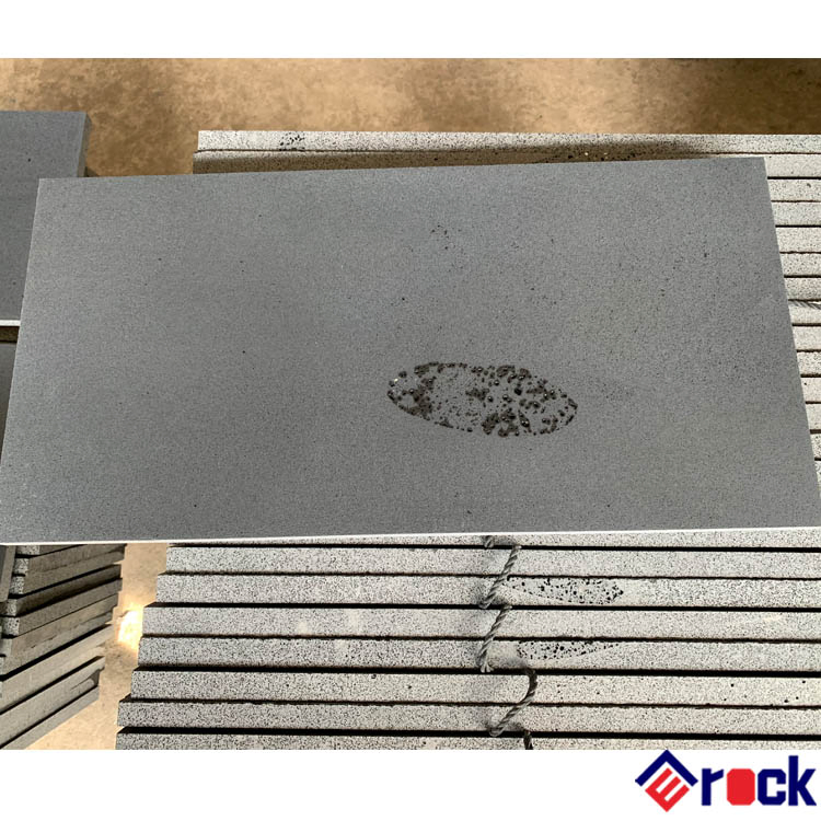 Honed Lava Stone Black Grey Basalt Stone Tiles for Indoor and Outdoor Pavers
