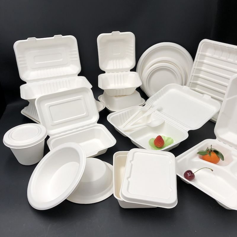 Compostable Product Disposable Sugarcane Paper Tableware Food Packaging Eco Friendly Bagasse Biodegradable Plate