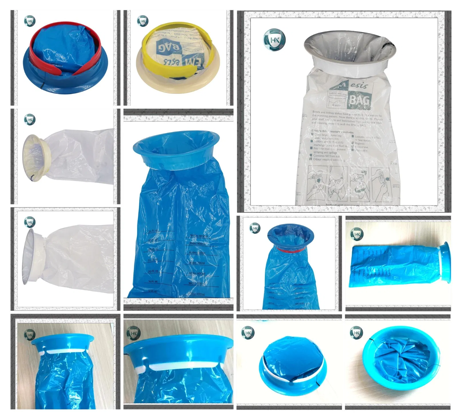 Medical Grade Disposable Emesis Bags, Vomit Bags, Air Sickness Bags, Sea Sickness Bags, Clean-up Bags, Waste Bags