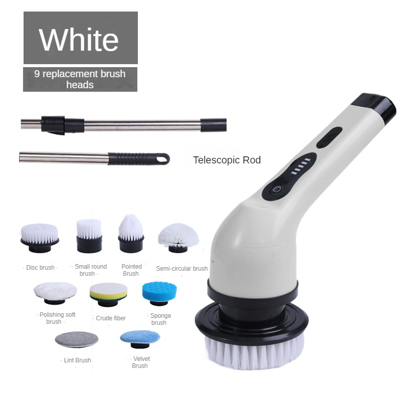 Retractable and Replaceable Brush Head Household Kitchen Bathroom Handheld Electric Cleaning Brush