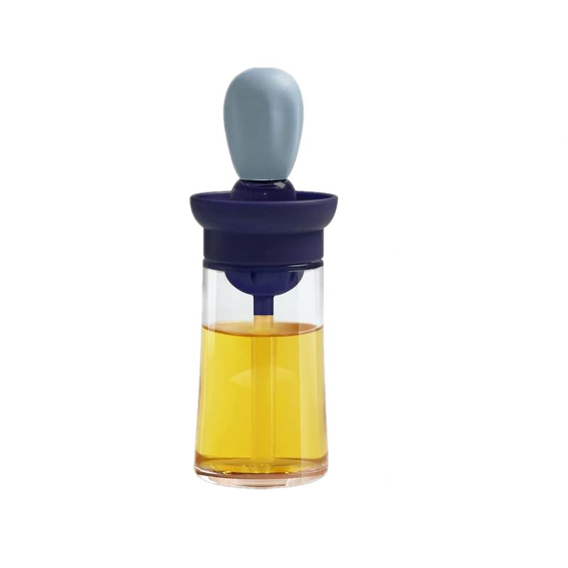 2 in 1 Glass Olive Oil Bottle and Brush Silicone Dropper Measuring Oil Dispenser Bottle for Kitchen Cooking Baking BBQ