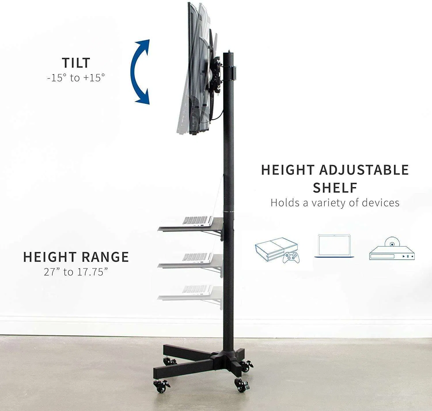 V501 Tvstand with Wheels for 32-55screen TV Rack Mobile TV Mounts Carts