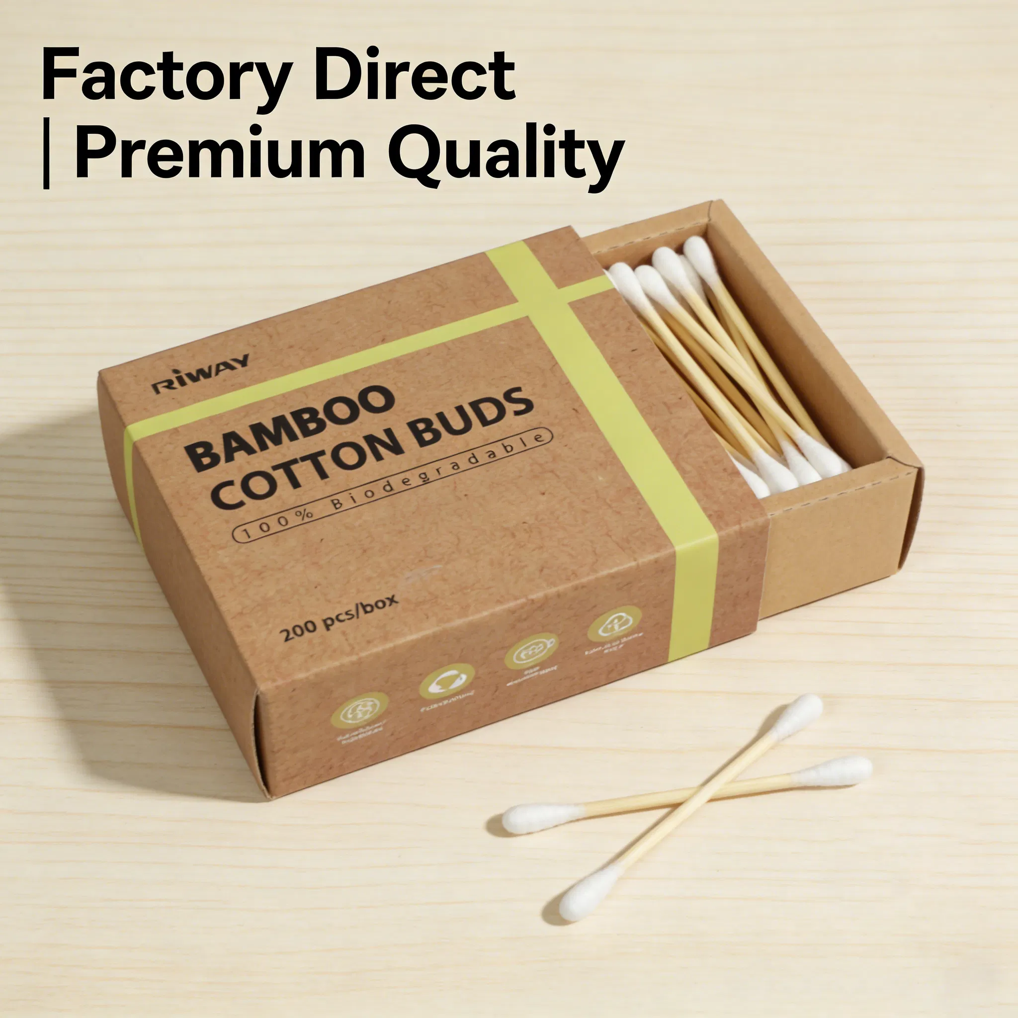 Eco-Friendly Bamboo Cotton Swabs - 100% Biodegradable Ear Buds
