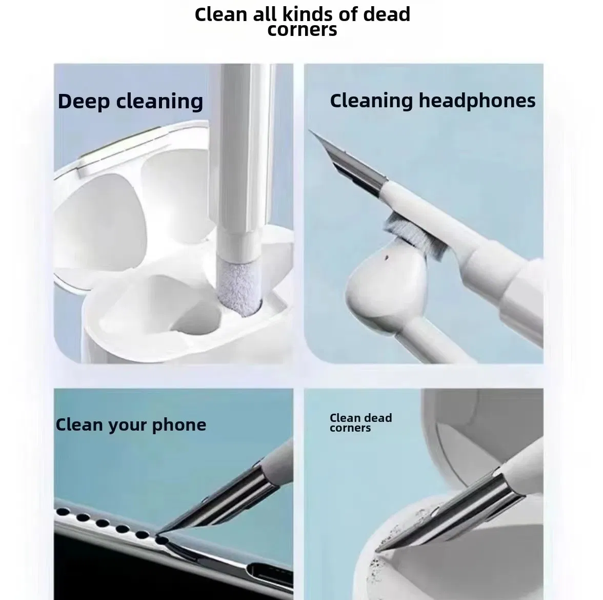 Ручка-щетка для чистки наушников и чехлов