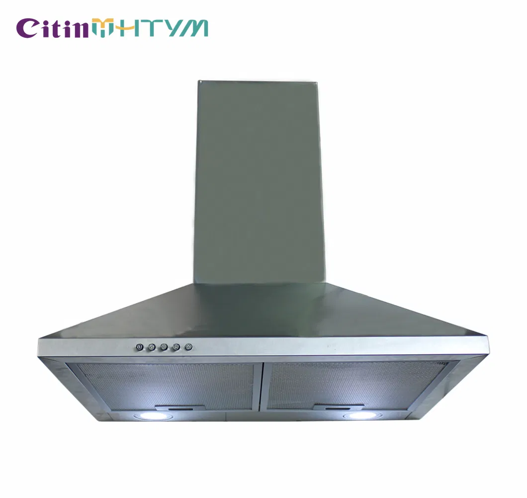 Factory OEM Stainless Steel 600mm Pyramid Style Efficient Kitchen Range Hood