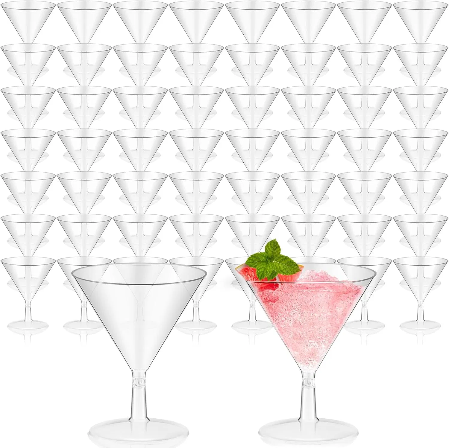 Plastic Martini Glasses Disposable Clear Cocktail Dessert Parfait Glasses