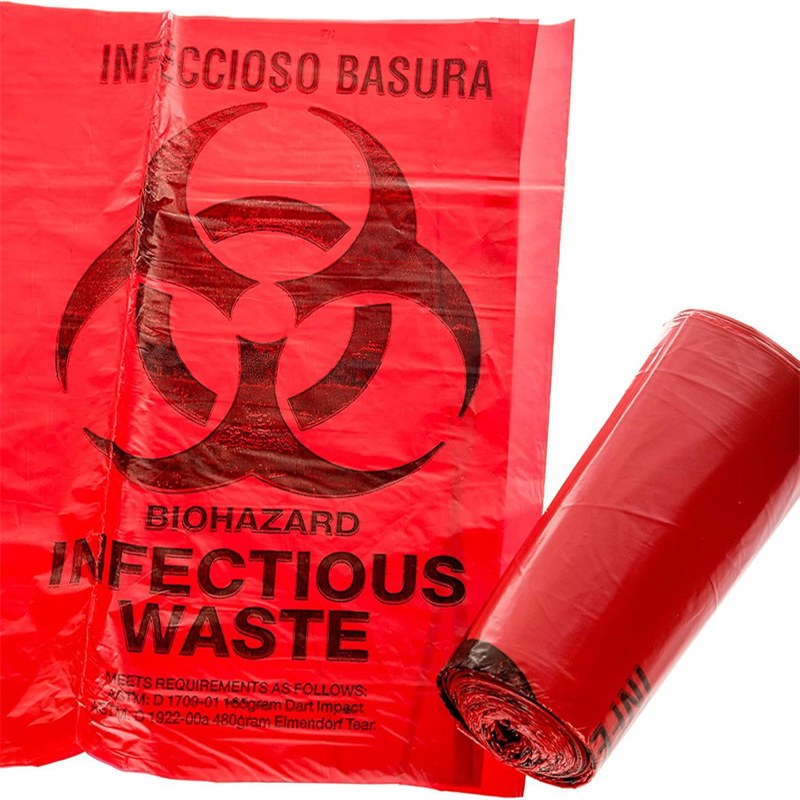 Medical Garbage Classification Bag Infectious Traumatic Dual Choice Leak-Proof Anti-Cross Infection High-Strength HDPE Material Roll Portable