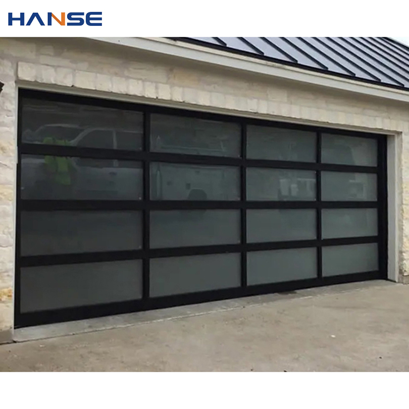 Good Price Hurricane Impact Stainless Steel Villa Automatic Garage Door Tempered Glass Glass Sectional Garage Door