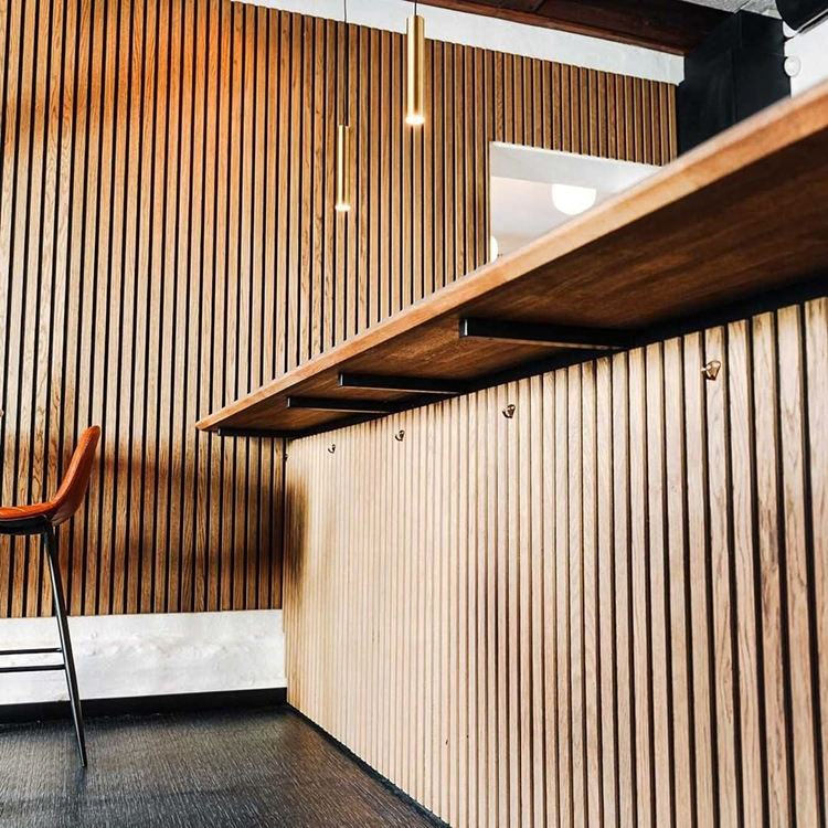 Acoustic Wood Wall Panel MDF Jintailong Wood Slatted Wall Acoustic Felt Panels