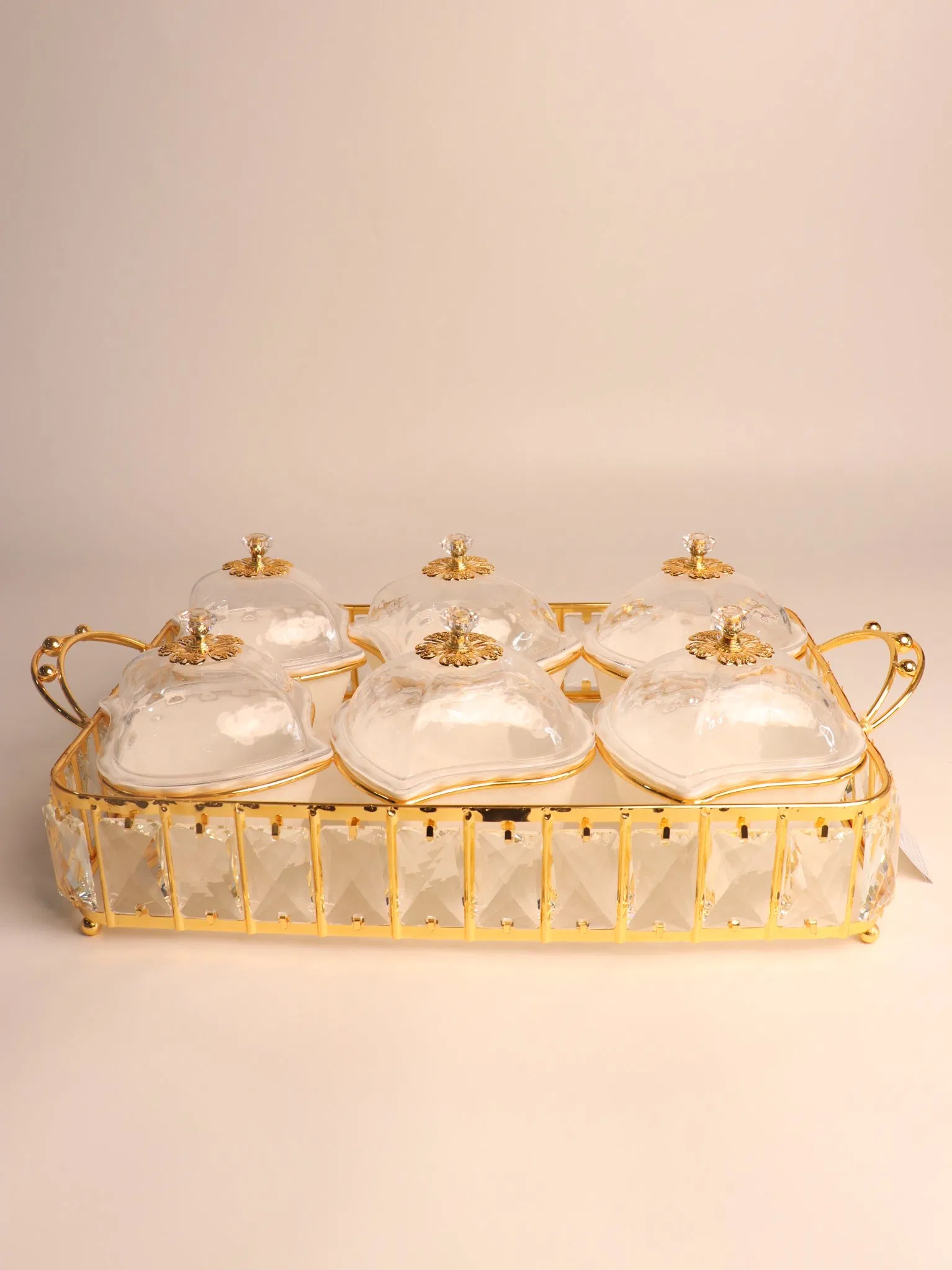 New High-End Wrought Iron with Plastic Bowls, 4 Fruit Bowls