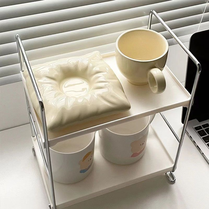 2-Tier Bathroom Counter Organizer Vanity Storage Corner Skincare Organizers