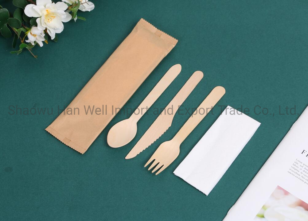 Factory Bulk Birch Wood Spoon Knives Forks Disposable Wooden Cutlery