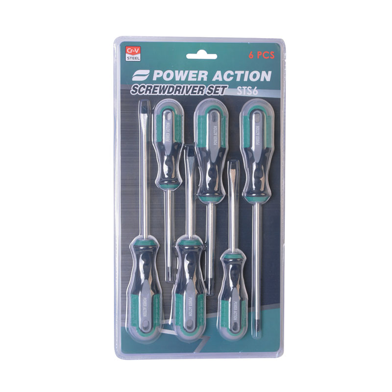 Power Action 6PCS Cr-V Magnetic Destornillador Combination Screwdriver Hand Tool Set