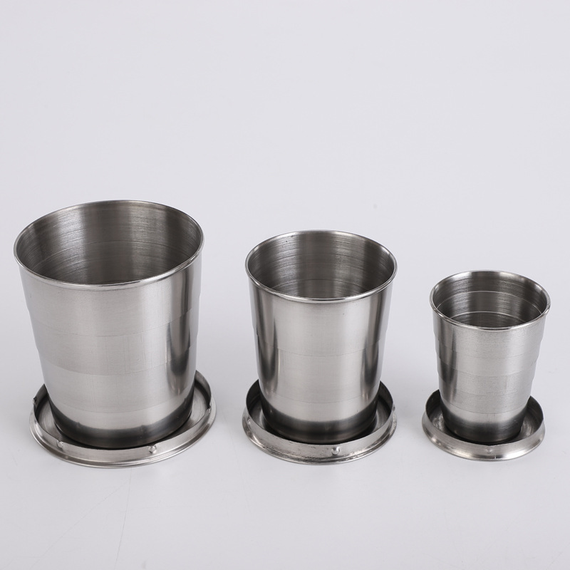 Custom Laser Logo Foldable Stainless Steel Travel Cup