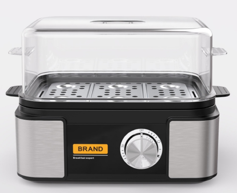 Electronic Egg Boiler (6-Egg) : Timer, Anti-Dry, Precise Doneness, Multy-Function Steamer