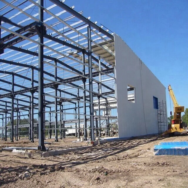Anti-Seismic Prefabricated Light Steel Structure Warehouse Prefab Workshop with 10t Ton Crane