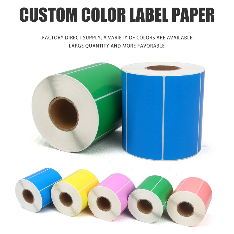 Blank Colorful Direct Thermal Print Barcode Packaging Self Adhesive Roll Label