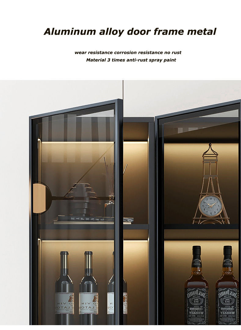 Stainless Steel Wine Bar Cabinet Corner Wine Cabinet Rack