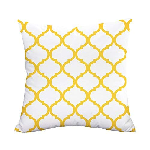 Linen Throw Cushion with Check Design Geometrical Design