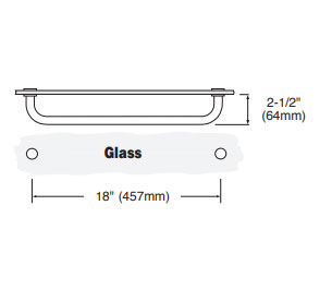 Satin Brass 12" Round Tubing Mitered Corner Single-Sided Glass Mounted Towel Rod Hanger Towel Bar