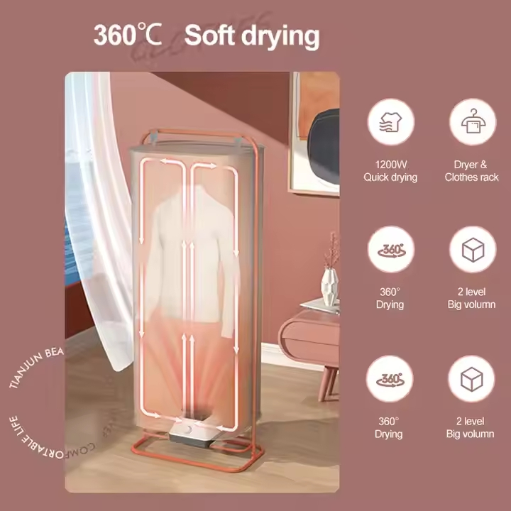 Efficient 1200W Mechanical Timer Clothes Dryer for Quick Drying