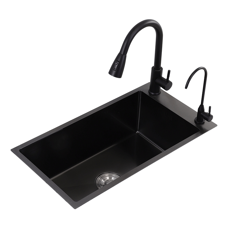 SUS 304 Kitchen Sink Side Sink with Pull-out Faucet Kitchen Sink Organizer