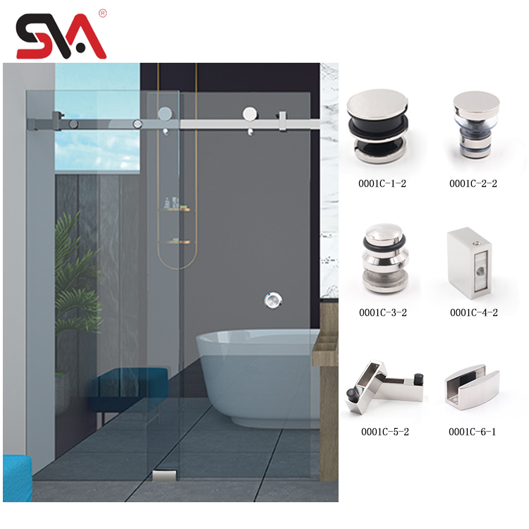 Bathroom Shower Sliding Frameless Tempered Glass Door Hardware