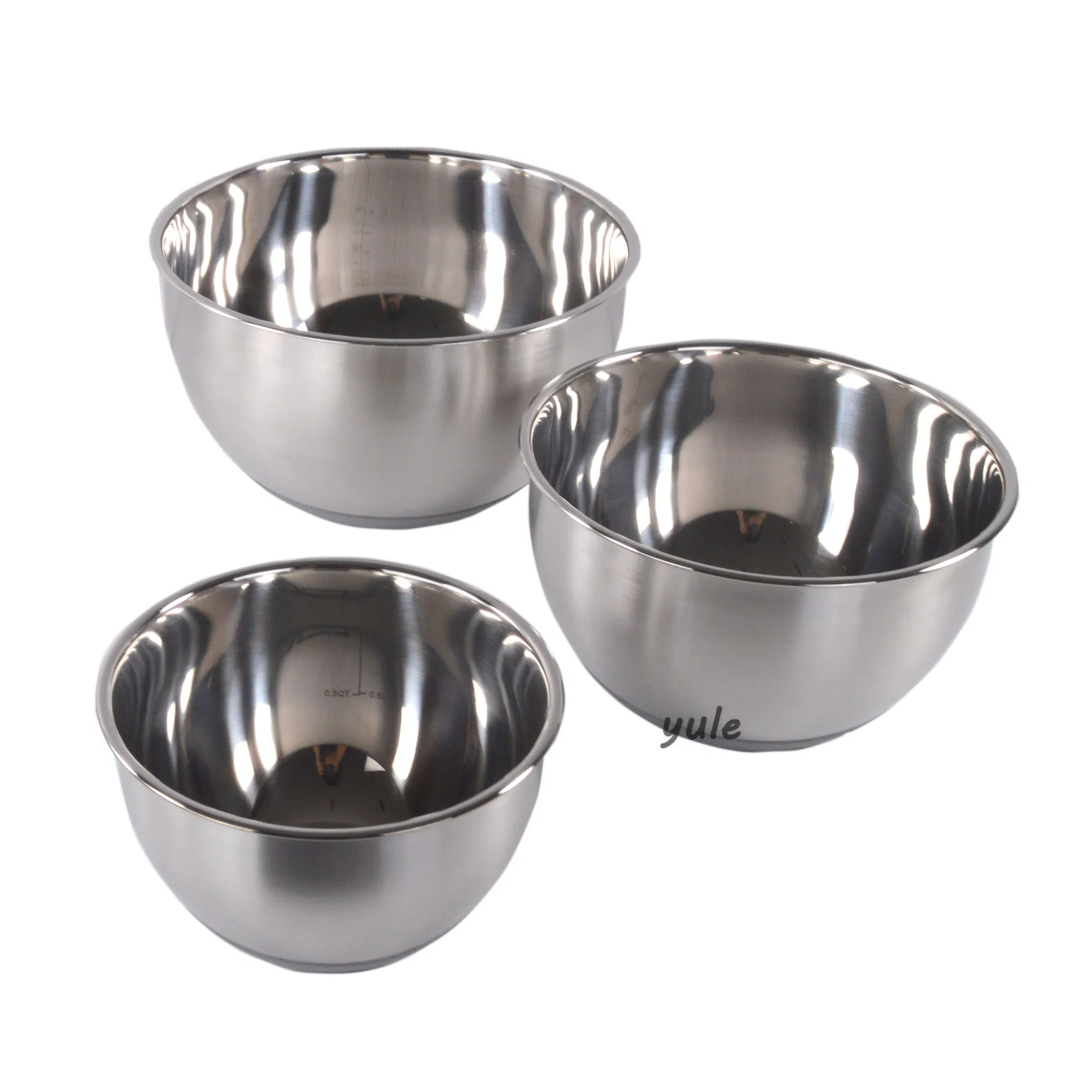 Stainless Steel Gray Color Silicone Bottom Mixing Bowl