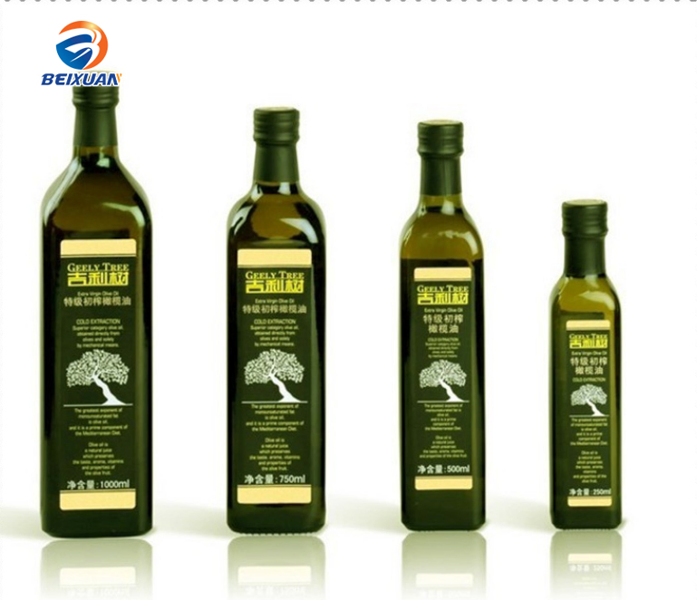 Hot Sale 750ml Dark Green Glass Olive Oil Bottle with Cap
