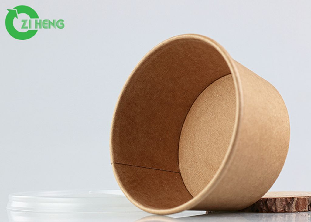 Disposable Customized Kraft Paper Noodle Bowl with Double PE Coating