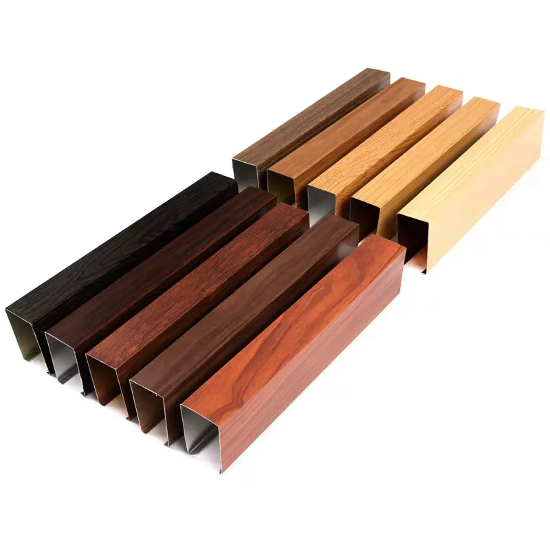 Factory Price Aluminum Profile Wood Baffle Ceiling System Metal Decorative Suspended Ceiling