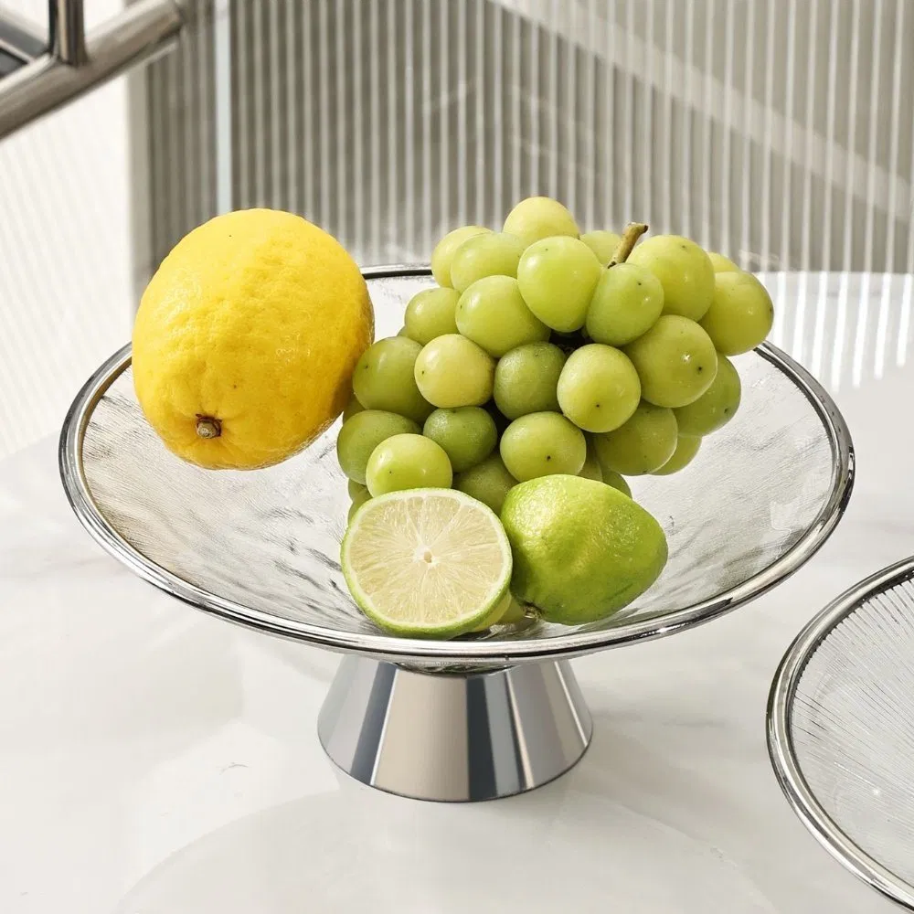 Tray Large Capacity Shelf Multifunctional Fruit Basket Simple Glass Plate Sandwich Mi24744