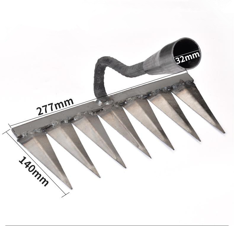 Steel Gardening Hoe Weeding Rake with Glove Agricultural Tools Grasping Raking Loosening Soil Artifact Harrow Agricultural Tools