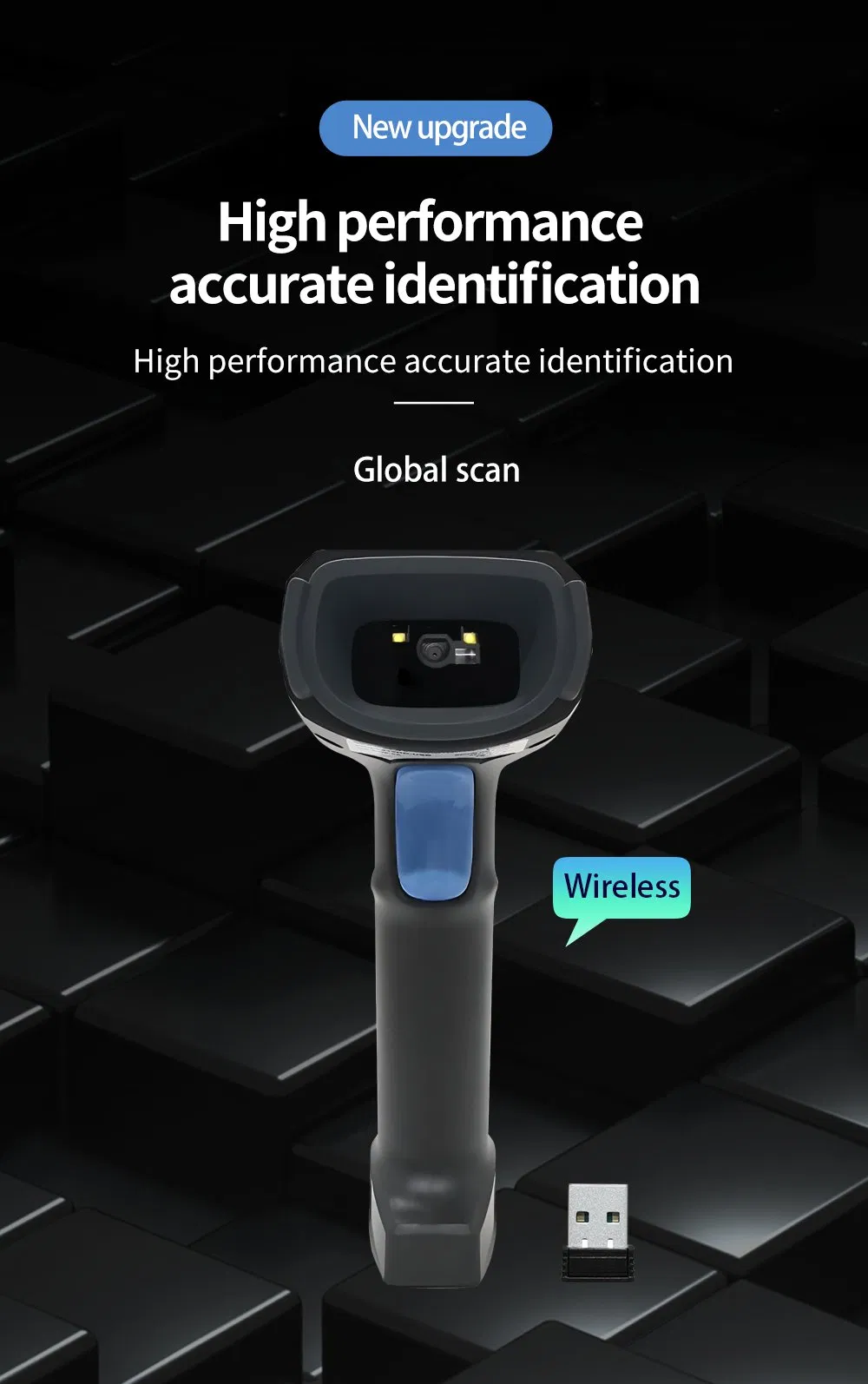 1d 2D Handheld Wireless Bt USB Wired Barcode Reader Reversed Datamatrix Barcode Scanner