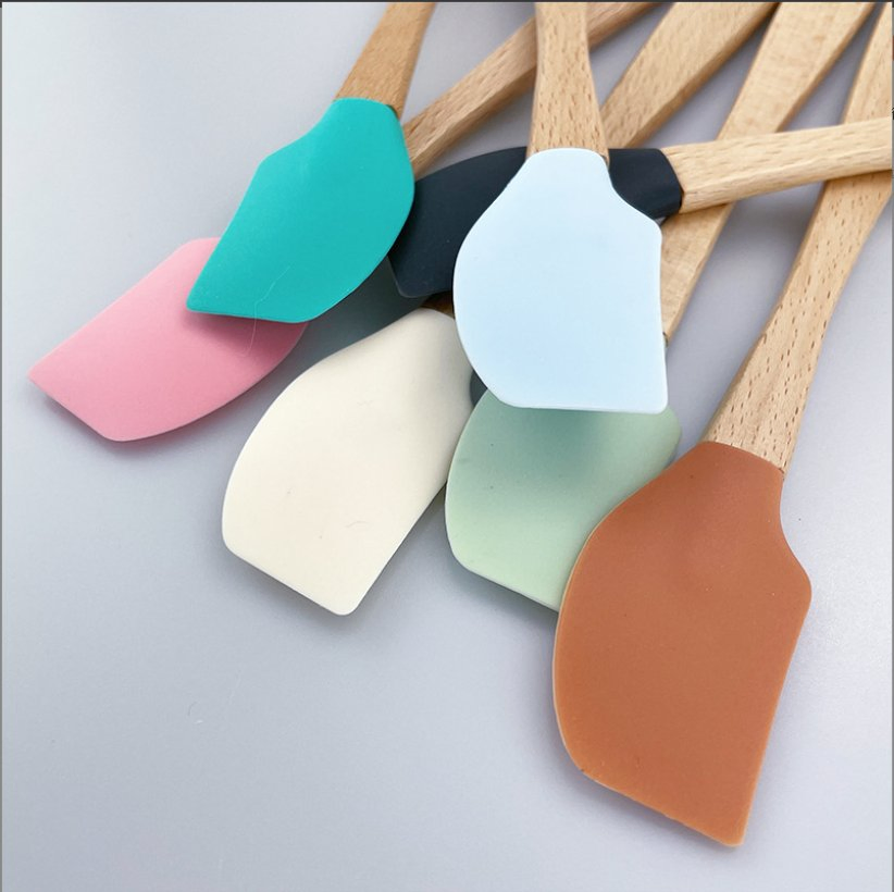 Wooden Silicone Bread Cake Baker Pan-Fry Spatula