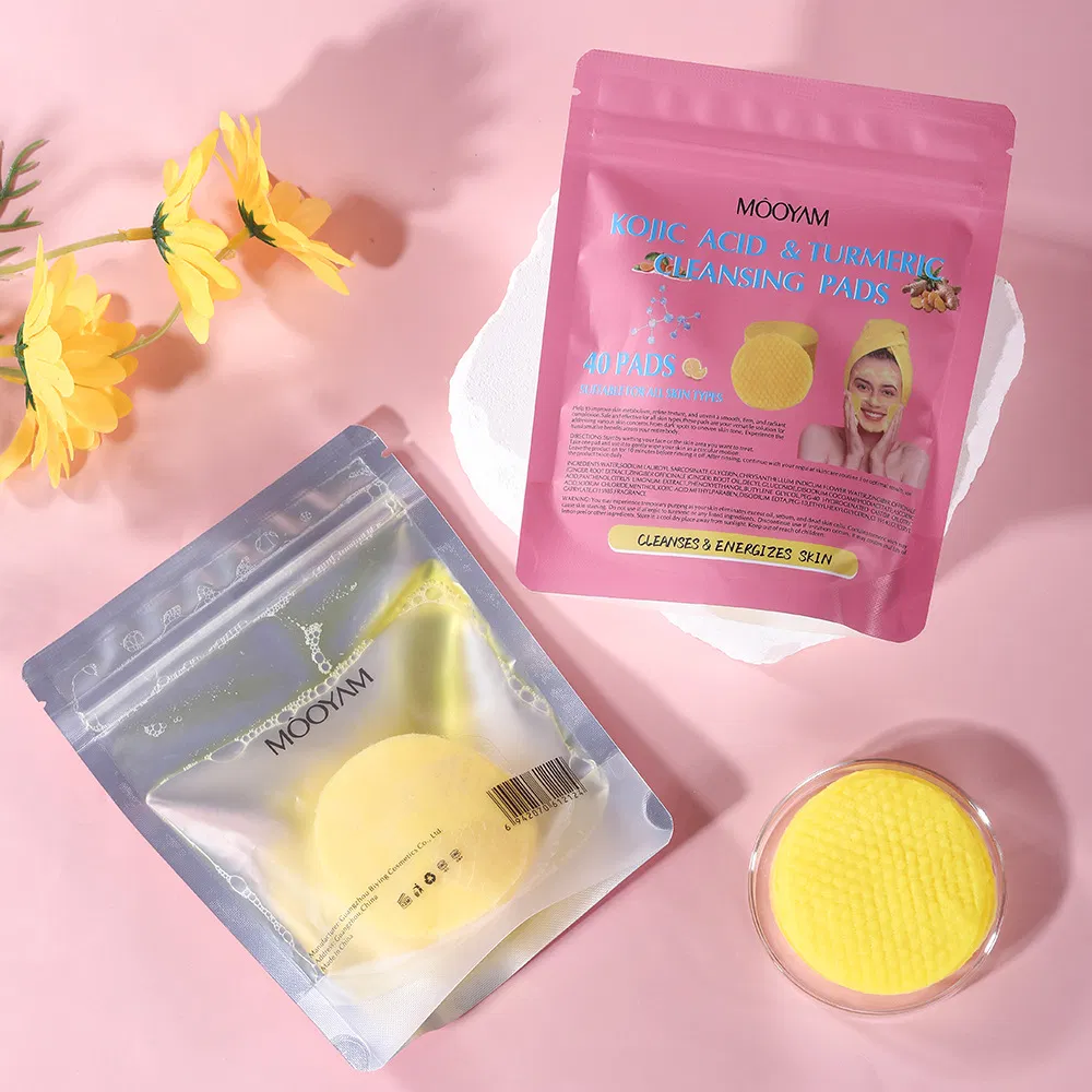 Facial Cleansing Exfoliation Whitening Cleansing Cotton 40 Tablets Turmeric Kojic Pads