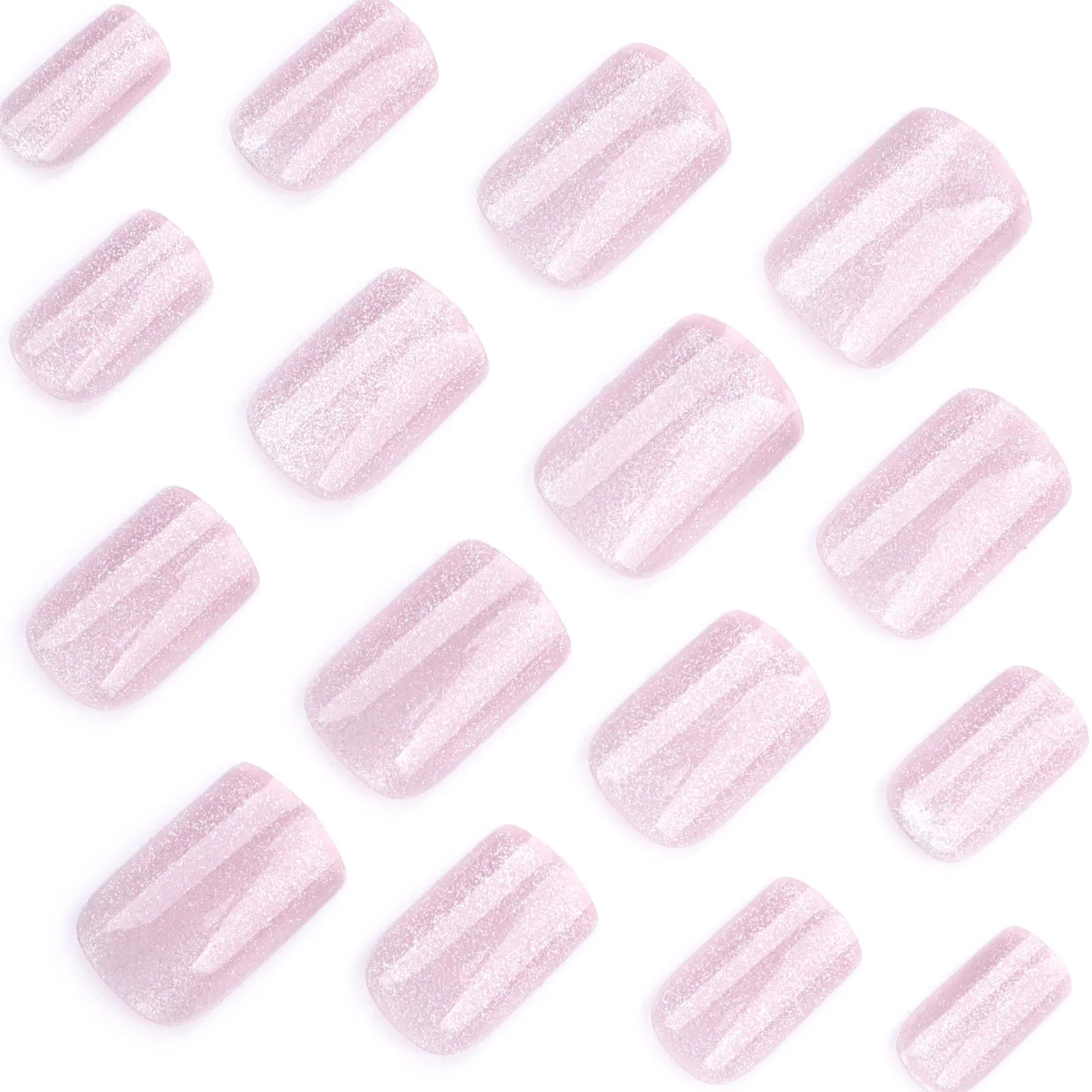 New Style Glitter False Pink Artificial Fake Nail