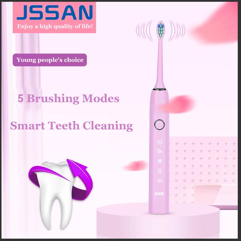 New Sytle Fashion New Year Gift Wireless Rechargeable D7 Sonic Toothbrush Electric for Adult 5 Mode
