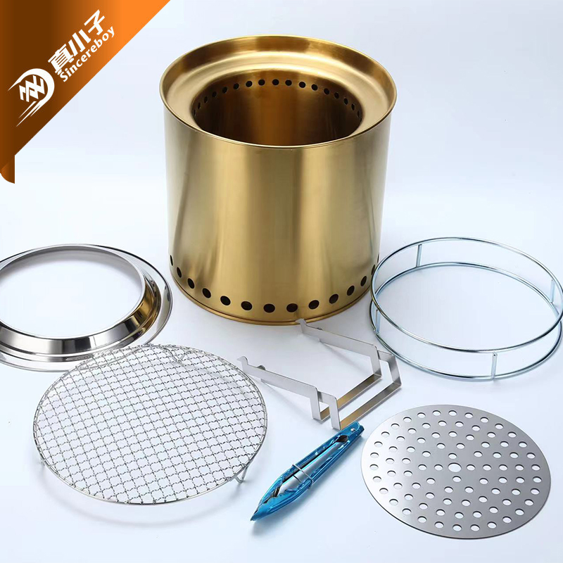 Походная печь из нержавеющей стали для готовки на дровах