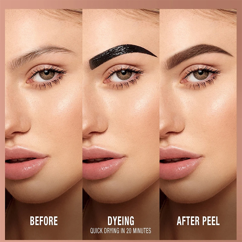 Long-Lasting Waterproof Peel off Brow Gel with Brown Mineral Pigment