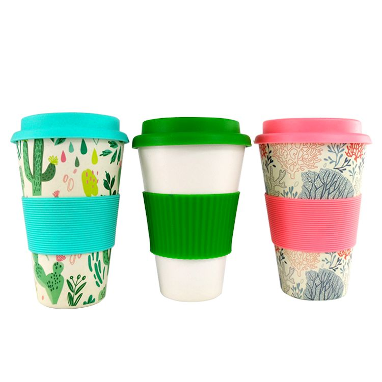 Bamboo Coffee Mug with Tight Seal Cover and SIP Hole